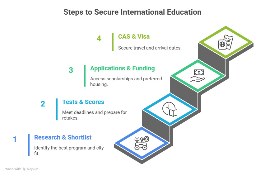 steps to secure international education