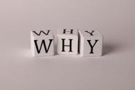 Close-up of lettered dice spelling 'WHY' on a neutral background, ideal for concepts of inquiry or curiosity.